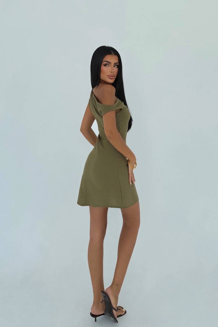 One Shoulder Neck Bodycon Mini Dress