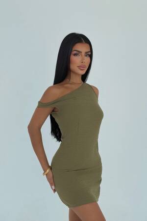 One Shoulder Neck Bodycon Mini Dress
