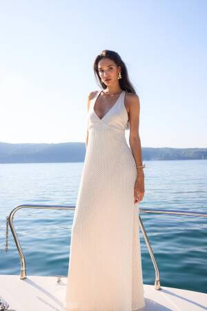 Beige Elegant Sleeveless Slip Dress