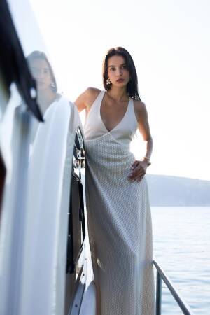 Beige Elegant Sleeveless Slip Dress