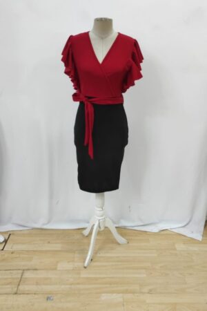 ClaretElegant Wrap Knee Length Dress - Brand: Janes - Women & Kids, Baby Clothes Wholesale - Globality Store