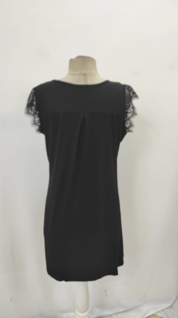 Black Sleeveless Cap Sleeve Shift Dress