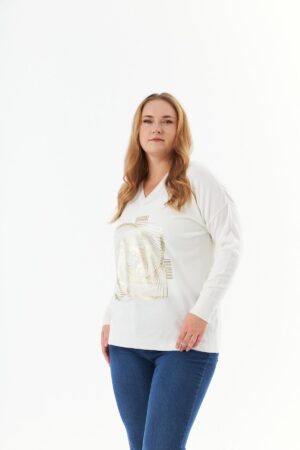 White Plus Size Elegant Blouse - Brand: RMG - Women & Kids, Baby Clothes Wholesale - Globality Store