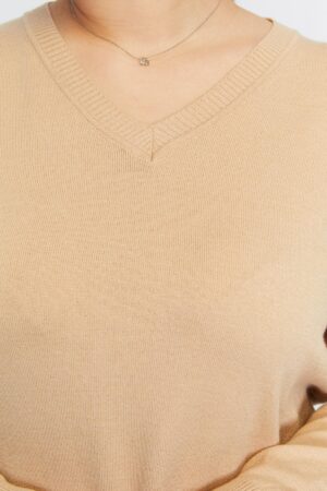 Beige Plus Size Casual Blouse With V-Neck - Brand: RMG - Women & Kids, Baby Clothes Wholesale - Globality Store