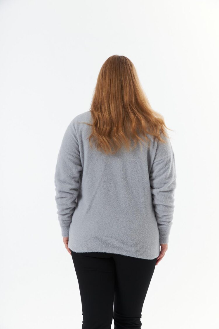 Plus Size Polo Neck Casual Blouse