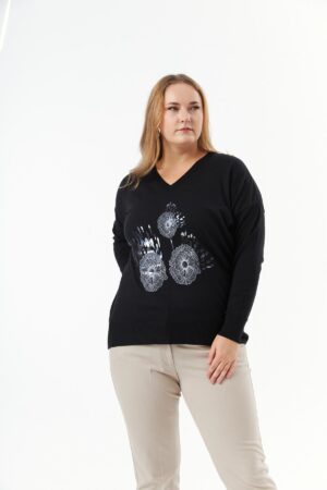 Floral V-Neck Blouse With Long Straight Sleeves - Brand: RMG - Women & Kids, Baby Clothes Wholesale - Globality Store