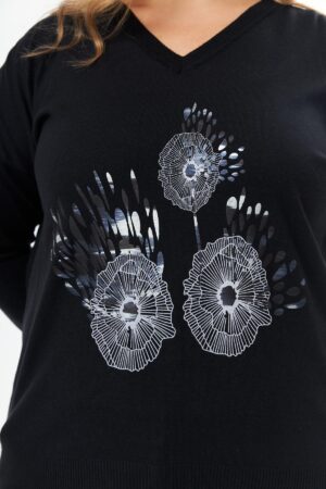 Floral V-Neck Blouse With Long Straight Sleeves - Brand: RMG - Women & Kids, Baby Clothes Wholesale - Globality Store
