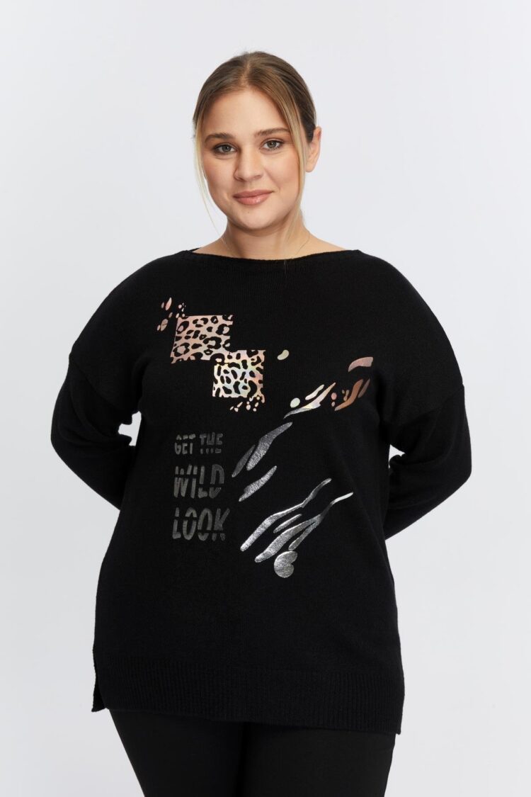 Plus Size Animal Letter Print Sweater - Brand: RMG - Women & Kids, Baby Clothes Wholesale - Globality Store