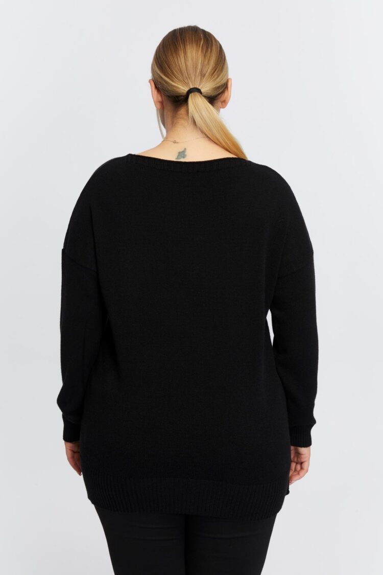 Plus Size Animal Letter Print Sweater
