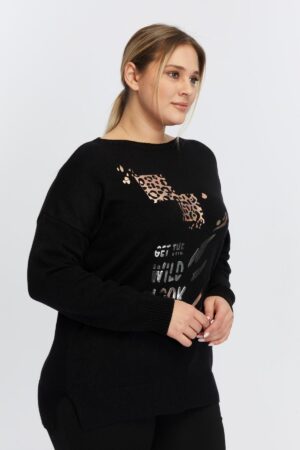 Plus Size Animal Letter Print Sweater - Brand: RMG - Women & Kids, Baby Clothes Wholesale - Globality Store