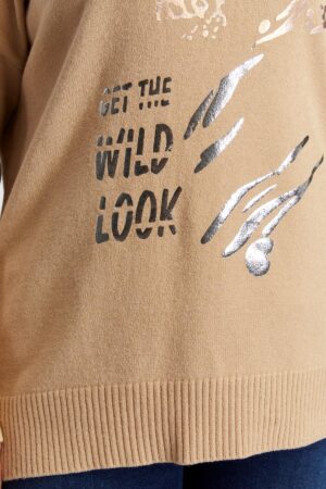 Beige Casual Plus Size Oversized Sweater - Brand: RMG - Women & Kids, Baby Clothes Wholesale - Globality Store