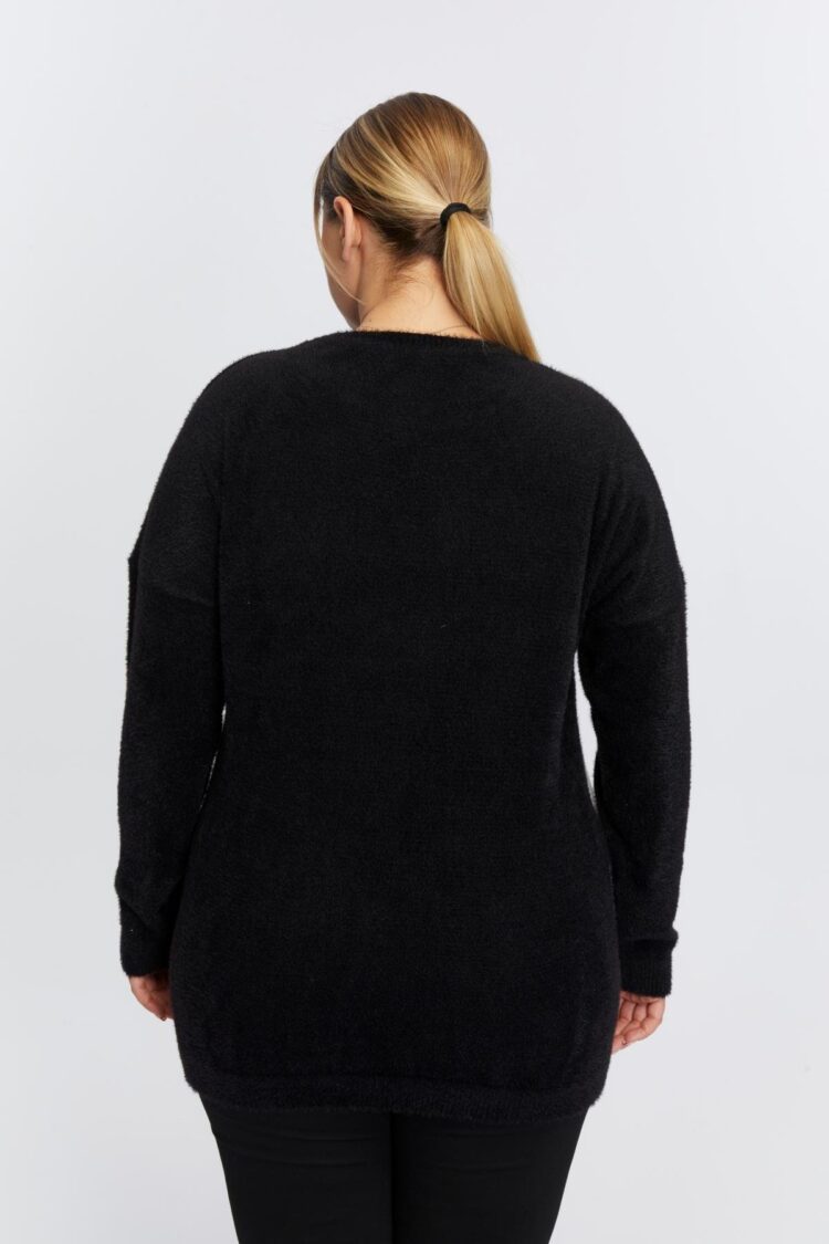 Black Color Block Oversized Sweater