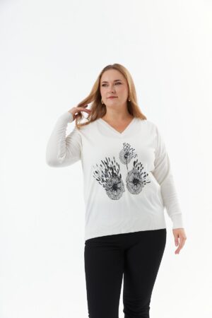 White Elegant Plus Size Casual Blouse - Brand: RMG - Women & Kids, Baby Clothes Wholesale - Globality Store