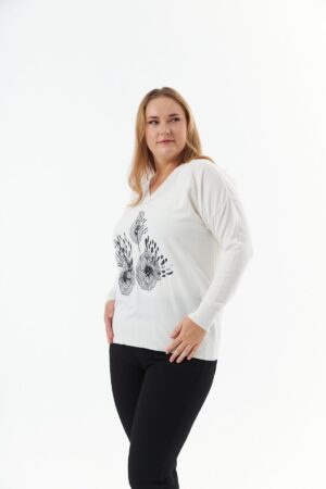 White Elegant Plus Size Casual Blouse - Brand: RMG - Women & Kids, Baby Clothes Wholesale - Globality Store
