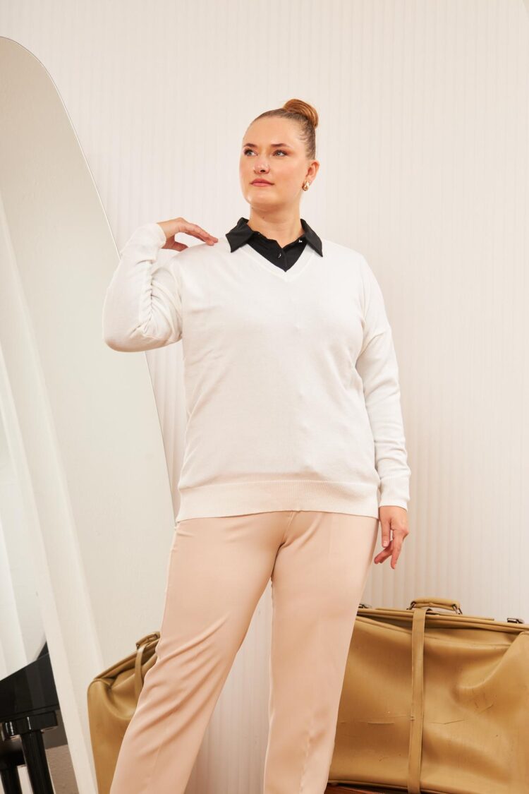 White Plus Size Elegant Blouse - Brand: RMG - Women & Kids, Baby Clothes Wholesale - Globality Store