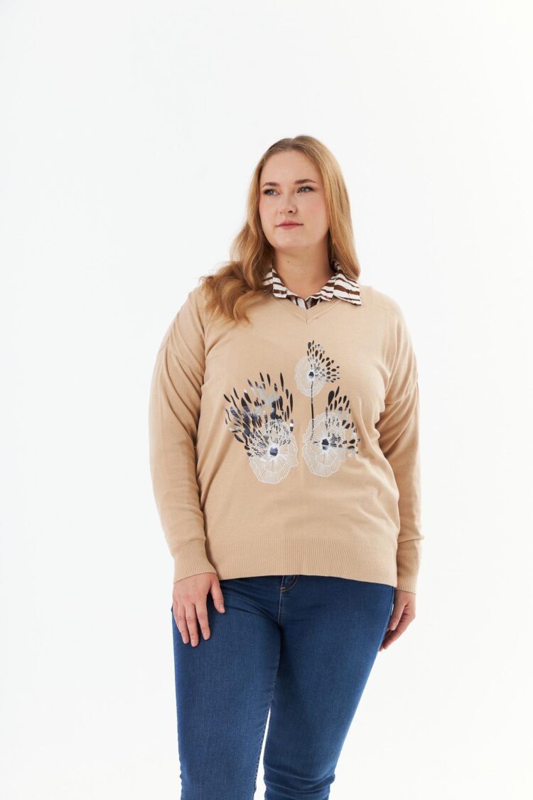Beige Plus Size Casual Modest Blouse - Brand: RMG - Women & Kids, Baby Clothes Wholesale - Globality Store