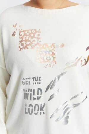 Plus Size Boat Neckline Leopard Pattern Printed Sweater - Brand: RMG - Women & Kids, Baby Clothes Wholesale - Globality Store