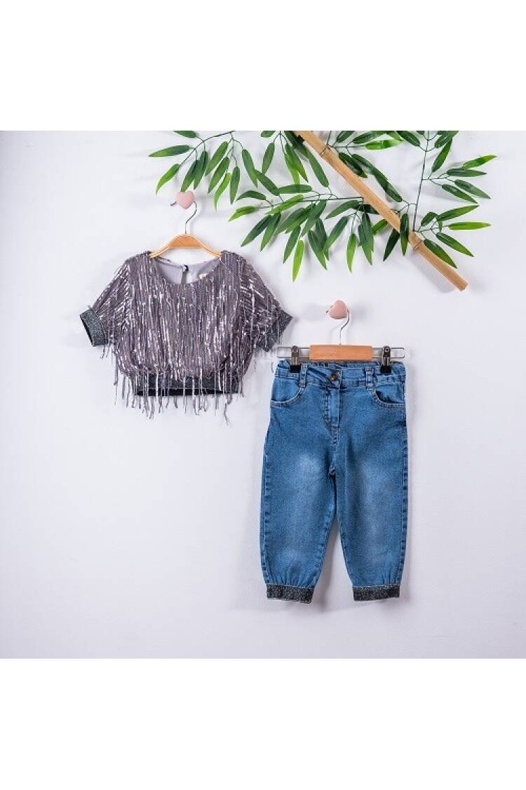2-Piece Girl Set with Blouse and Jeans 3-6Y - Brand: Büşra Bebe - Kids & Baby Clothes Wholesale - Globality Store