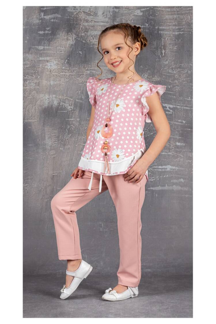 2-Piece Girl Set with Necklace 5-8Y - Brand: Tivido - Kids & Baby Clothes Wholesale - Globality Store