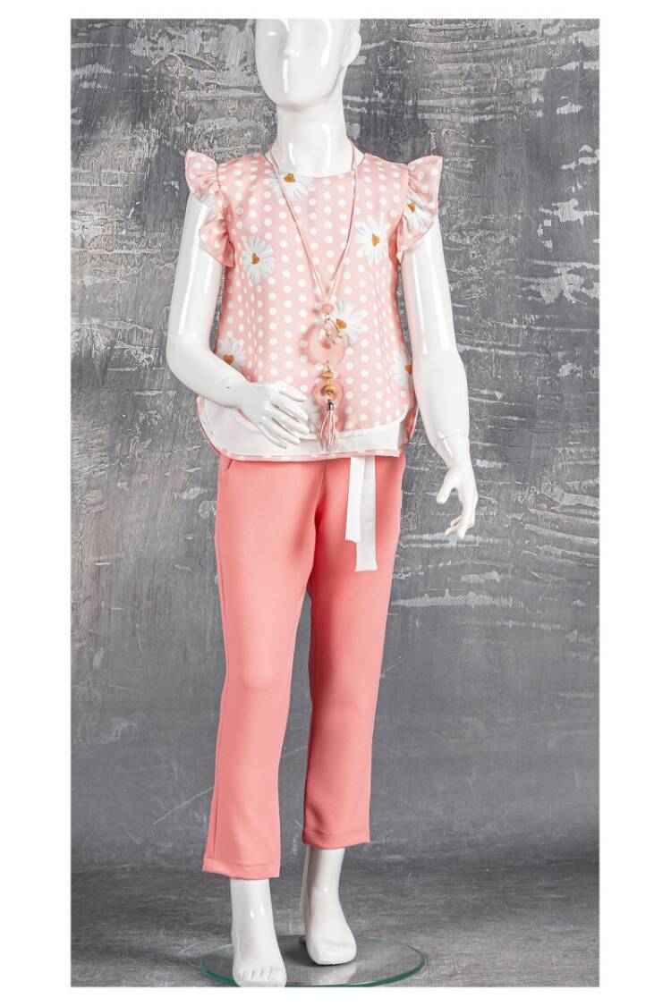 2-Piece Girl Set with Necklace 5-8Y - Brand: Tivido - Kids & Baby Clothes Wholesale - Globality Store
