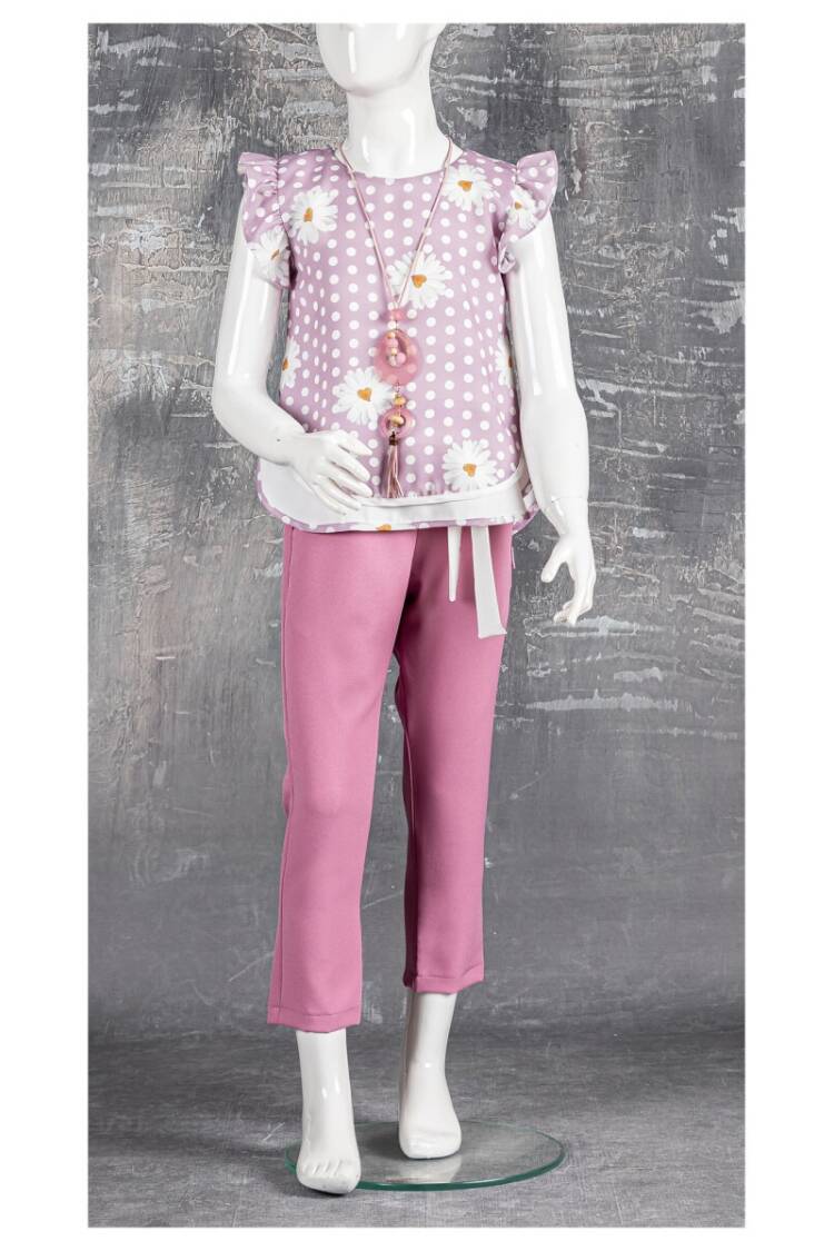 2-Piece Girl Set with Necklace 5-8Y - Brand: Tivido - Kids & Baby Clothes Wholesale - Globality Store