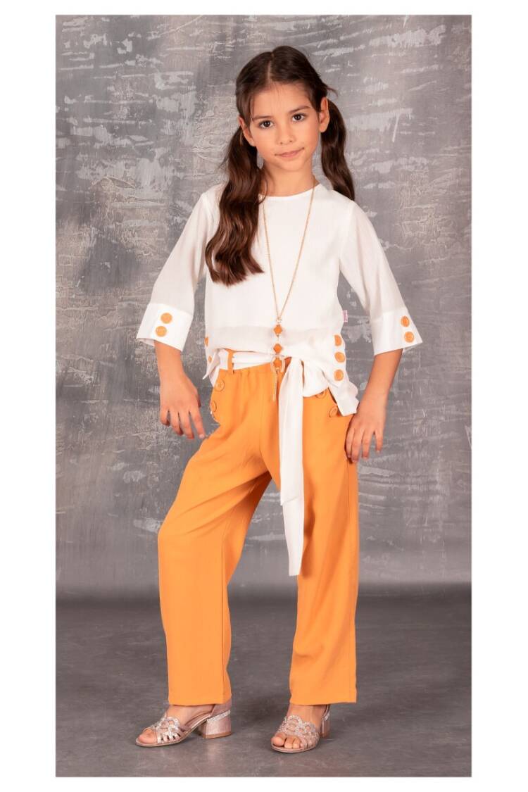 2-Piece Girl Set with Necklaced and Pants 6-12Y - Brand: Tivido - Kids & Baby Clothes Wholesale - Globality Store