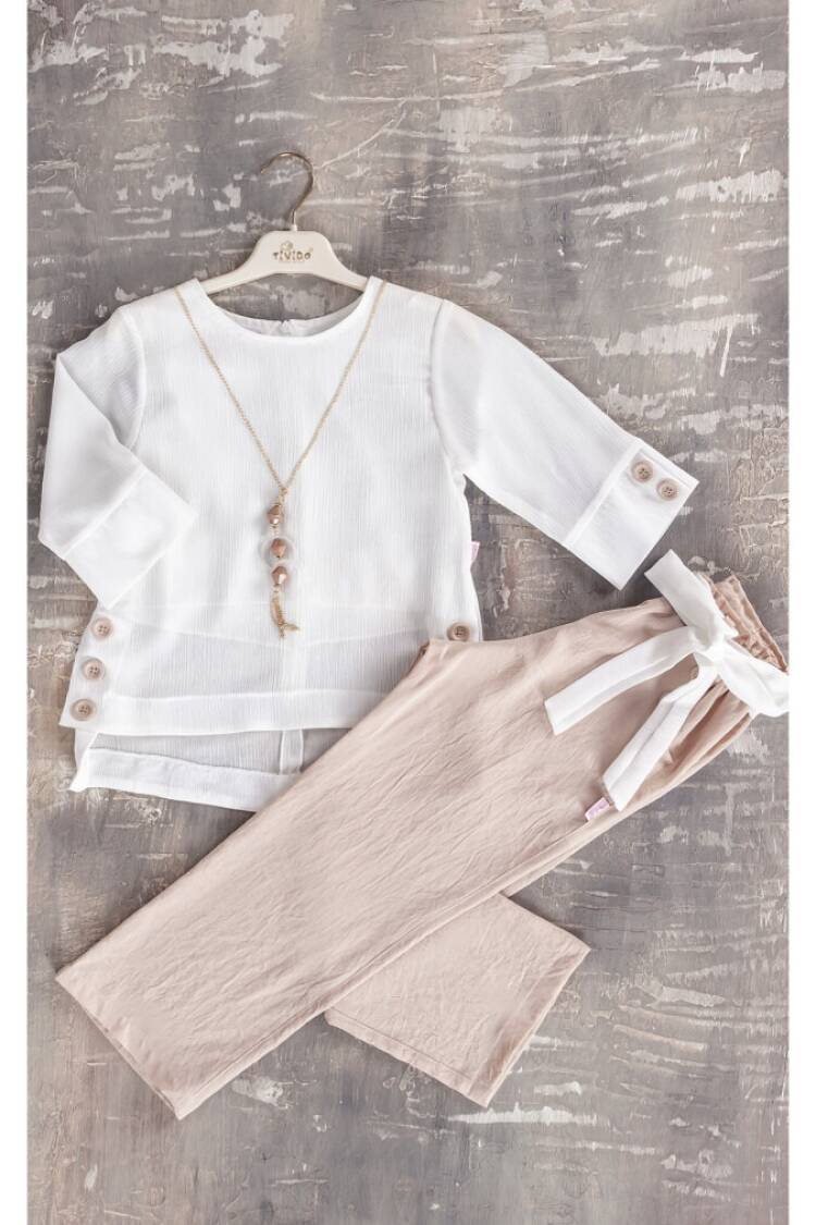 2-Piece Girl Set with Necklaced and Pants 6-12Y - Brand: Tivido - Kids & Baby Clothes Wholesale - Globality Store