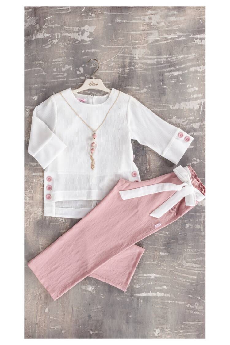 2-Piece Girl Set with Necklaced and Pants 6-12Y - Brand: Tivido - Kids & Baby Clothes Wholesale - Globality Store