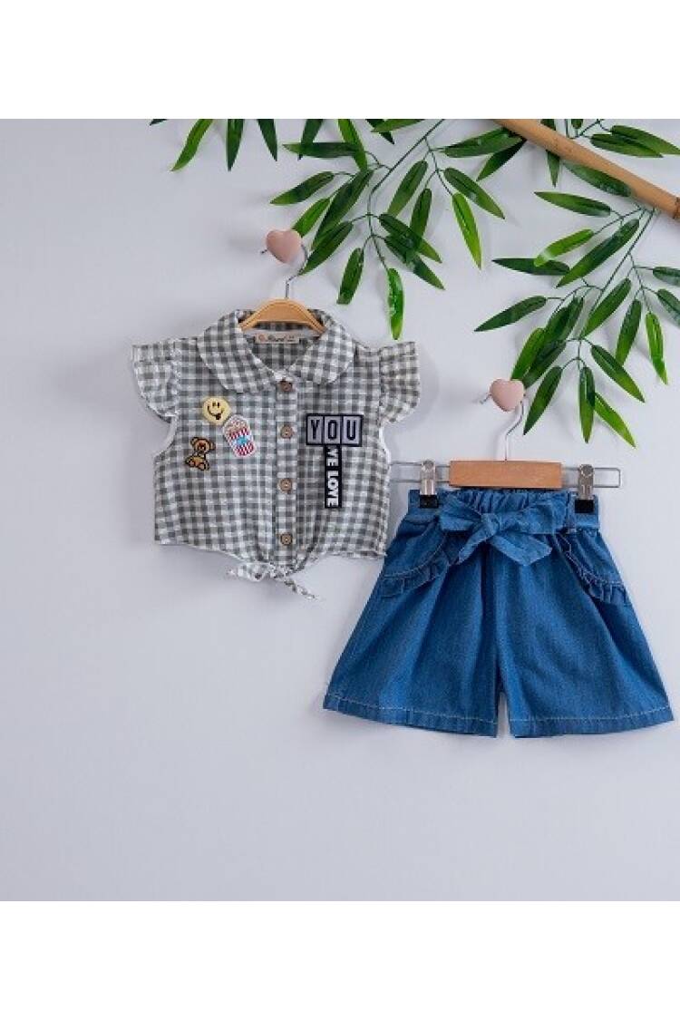 2-Piece Girl Set With Shorts 3-6Y - Brand: Büşra Bebe - Kids & Baby Clothes Wholesale - Globality Store