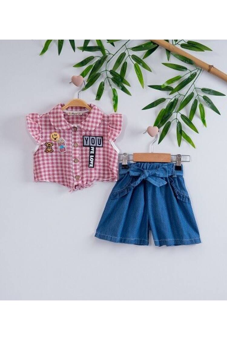 2-Piece Girl Set With Shorts 3-6Y - Brand: Büşra Bebe - Kids & Baby Clothes Wholesale - Globality Store
