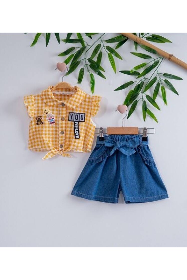 2-Piece Girl Set With Shorts 3-6Y - Brand: Büşra Bebe - Kids & Baby Clothes Wholesale - Globality Store
