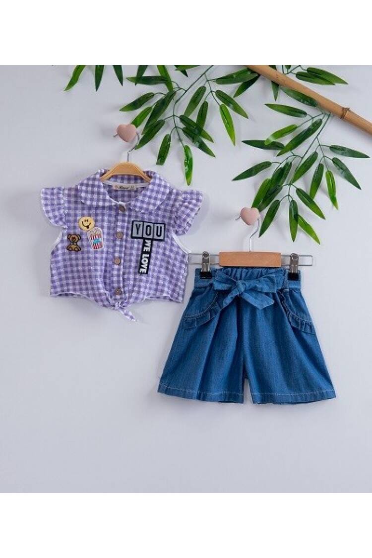 2-Piece Girl Set With Shorts 3-6Y - Brand: Büşra Bebe - Kids & Baby Clothes Wholesale - Globality Store