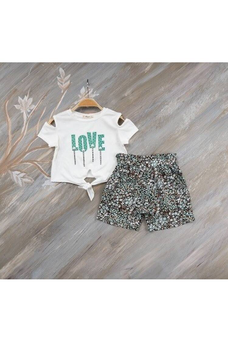 2-Piece Girl Set With Shorts and Tshirt 7-10Y - Brand: Büşra Bebe - Kids & Baby Clothes Wholesale - Globality Store