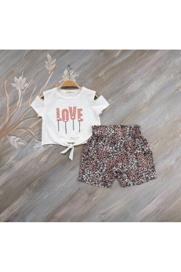 2-Piece Girl Set With Shorts and Tshirt 7-10Y - Brand: Büşra Bebe - Kids & Baby Clothes Wholesale - Globality Store