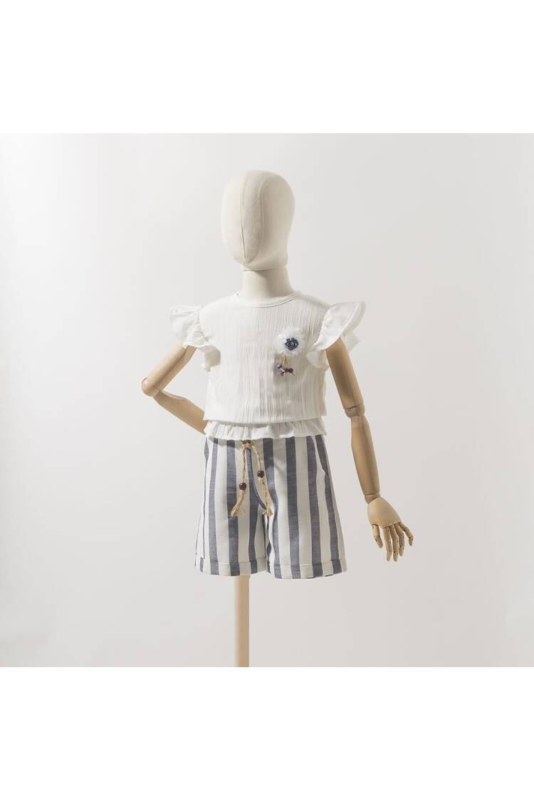 2-Piece Girl Striped Short Set with Tops 2-5Y - Brand: Wecan - Kids & Baby Clothes Wholesale - Globality Store