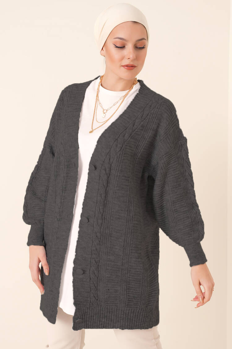 Cardigan - Anthracite - Brand: Bigdart - Women's Clothing Wholesale - Globality Store