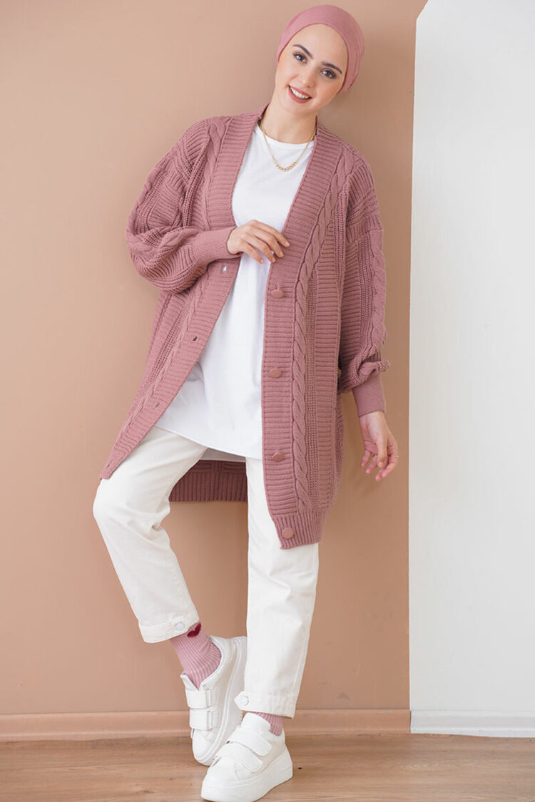 Cardigan - Dried Rose - Brand: Bigdart - Women's Clothing Wholesale - Globality Store