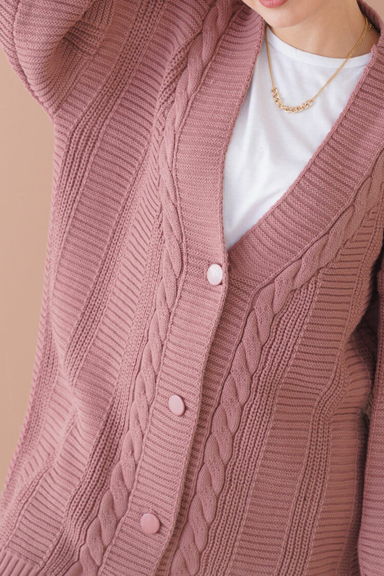 Cardigan - Dried Rose