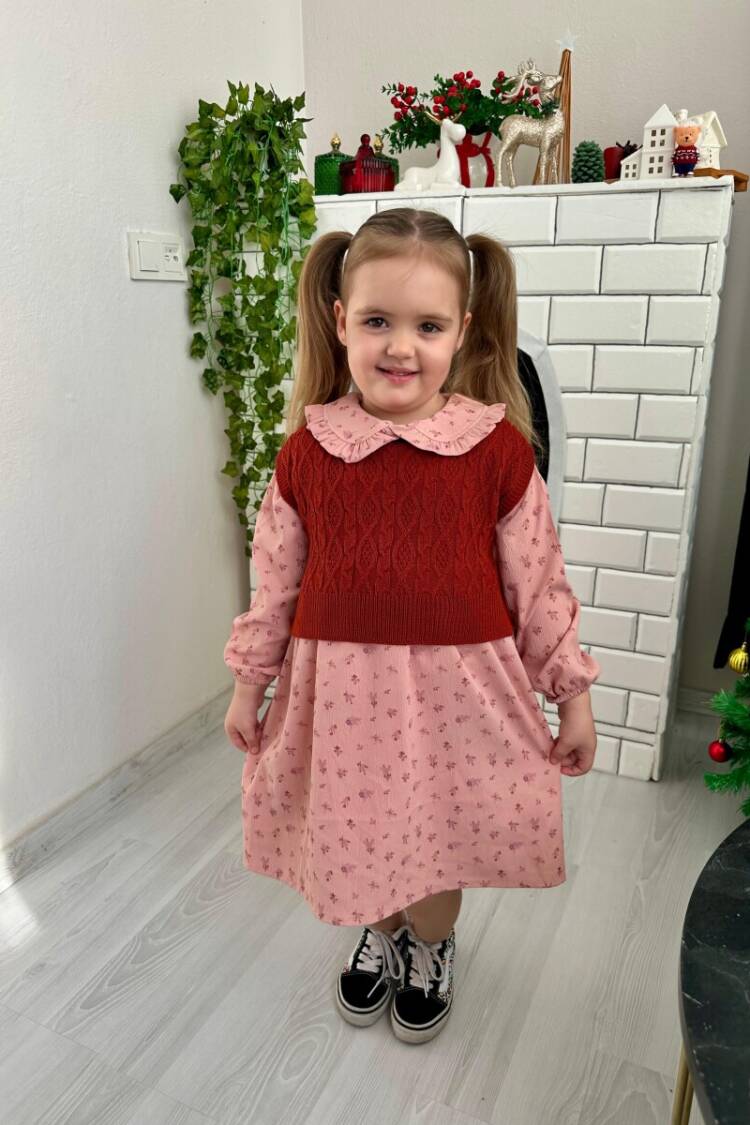 6-Piece Ruffle Collar Design Pattern Knit Dress 2-10Y - Brand: KidsRoom - Kids & Baby Clothes Wholesale - Globality Store