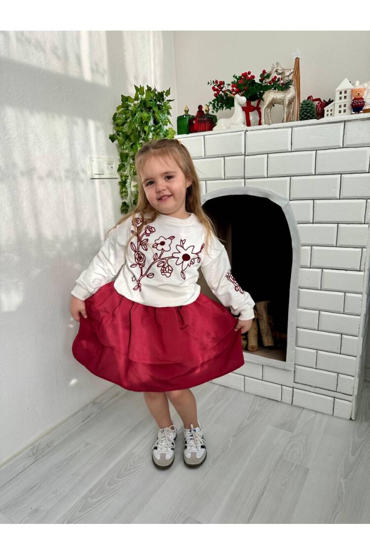 6-Piece Suzene Embroidered Red Ruffle Skirt Set 2-10Y - Brand: KidsRoom - Kids & Baby Clothes Wholesale - Globality Store