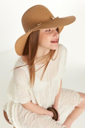 Conch Wide Straw Hat - Brand: Axesoire - Women & Kids, Baby Clothes Wholesale - Globality Store