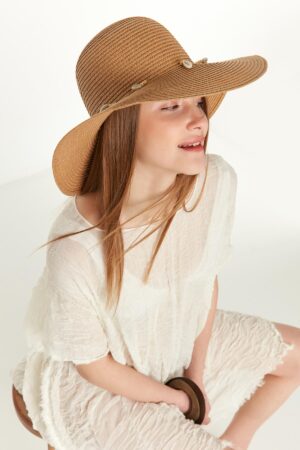 Conch Wide Straw Hat - Brand: Axesoire - Women & Kids, Baby Clothes Wholesale - Globality Store
