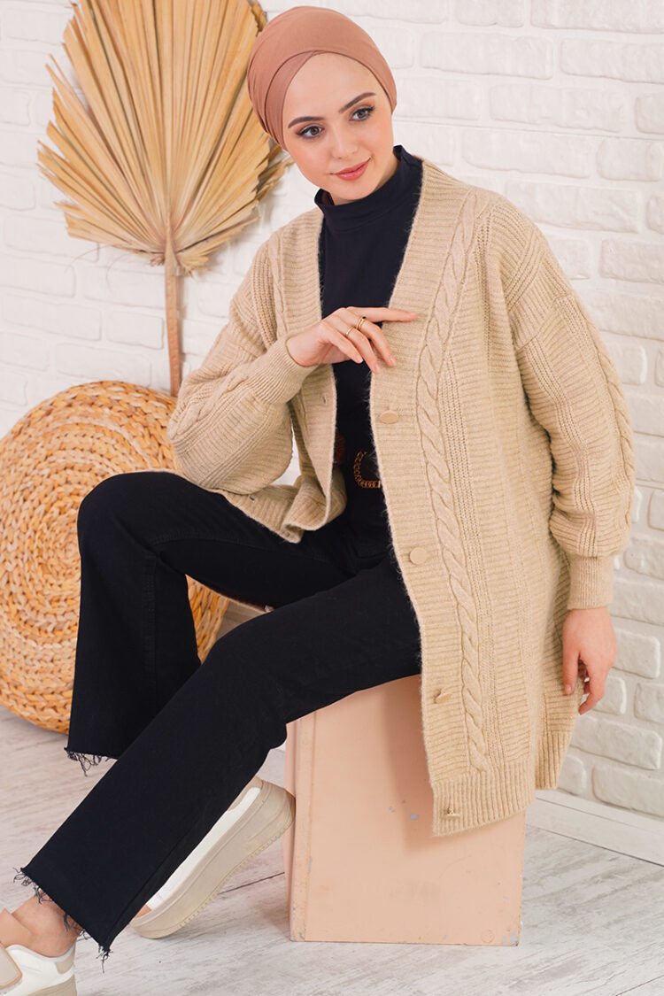 Knitwear Cardigan - Biscuit - Brand: Bigdart - Women's Clothing Wholesale - Globality Store