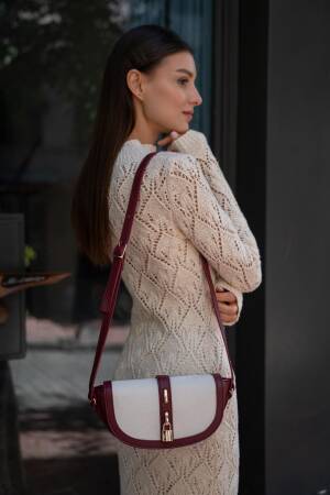 Diva Contrast Design Crossbody Bag - -cream - Brand: Mina Fashion - Women's Clothing Wholesale - Globality Store