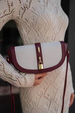 Diva Contrast Design Crossbody Bag - -cream - Brand: Mina Fashion - Women's Clothing Wholesale - Globality Store