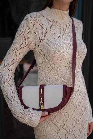 Diva Contrast Design Crossbody Bag - -cream - Brand: Mina Fashion - Women's Clothing Wholesale - Globality Store