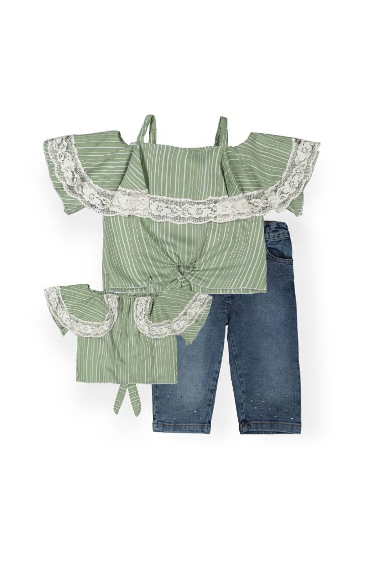 Airobin Capri Set with Stripes - Brand: Büşra Bebe - Kids & Baby Clothes Wholesale - Globality Store