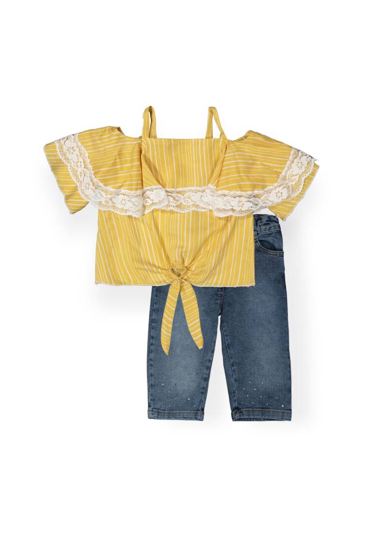 Airobin Capri Set with Stripes - Brand: Büşra Bebe - Kids & Baby Clothes Wholesale - Globality Store