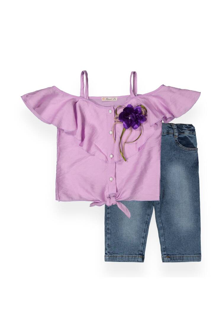 Airobin Denim Capri Set - Brand: Büşra Bebe - Kids & Baby Clothes Wholesale - Globality Store
