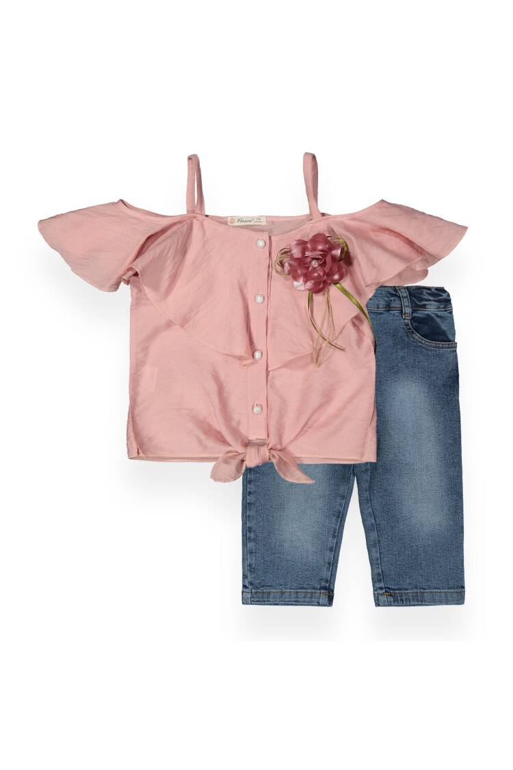Airobin Denim Capri Set - Brand: Büşra Bebe - Kids & Baby Clothes Wholesale - Globality Store